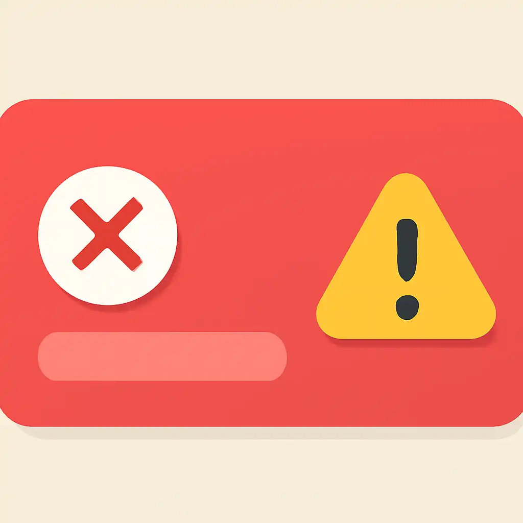 Close-up of button or form field for failed transactions